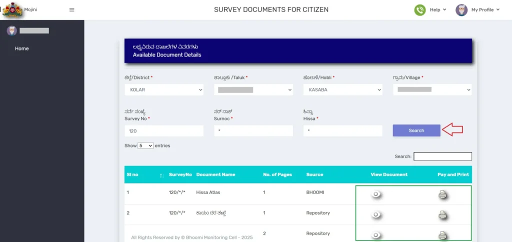 Viewing Survey Documents In Mojini V3 Portal